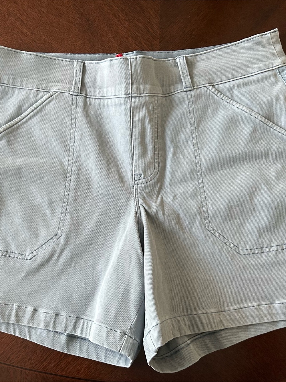 Spanx Casual Mid-Blue Women's Pull-On Twill Shorts